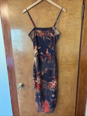 SHEIN Black & Multicolor Printed Maxi Dress